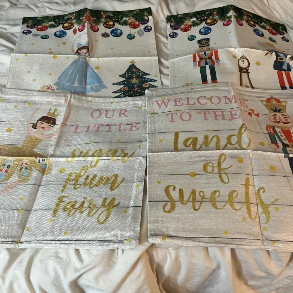 Christmas Pillow Sham Covers‎ Set Of 4 Canvas Material